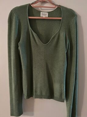 Pinque Olive V-Neck Women's Sweater-worn once